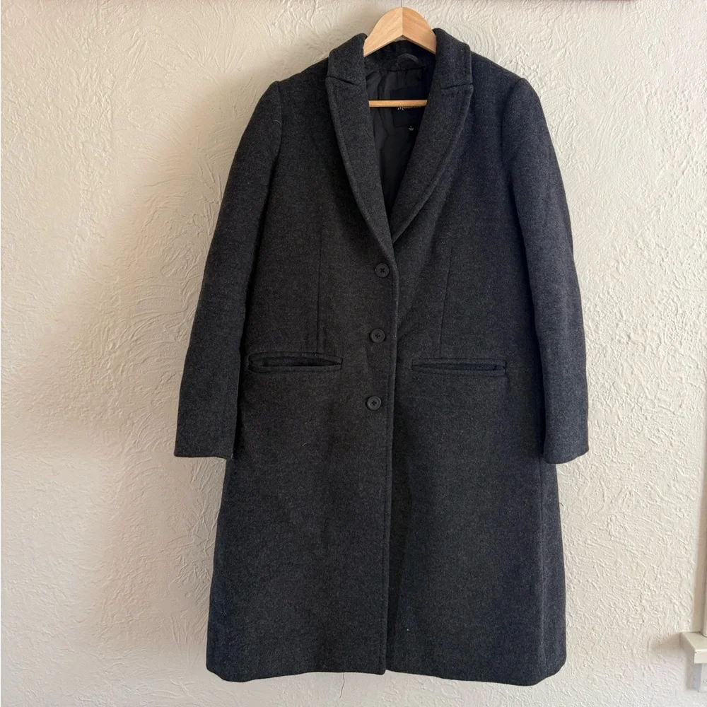 Madewell Charcoal Trench Coat - Picture 1 of 4